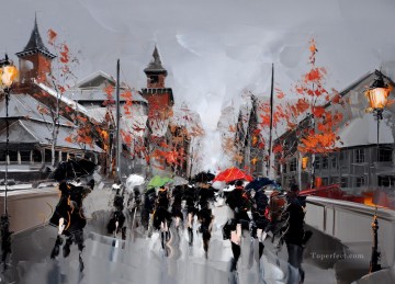 By Palette Knife Painting - KG Paris 21 with palette knife